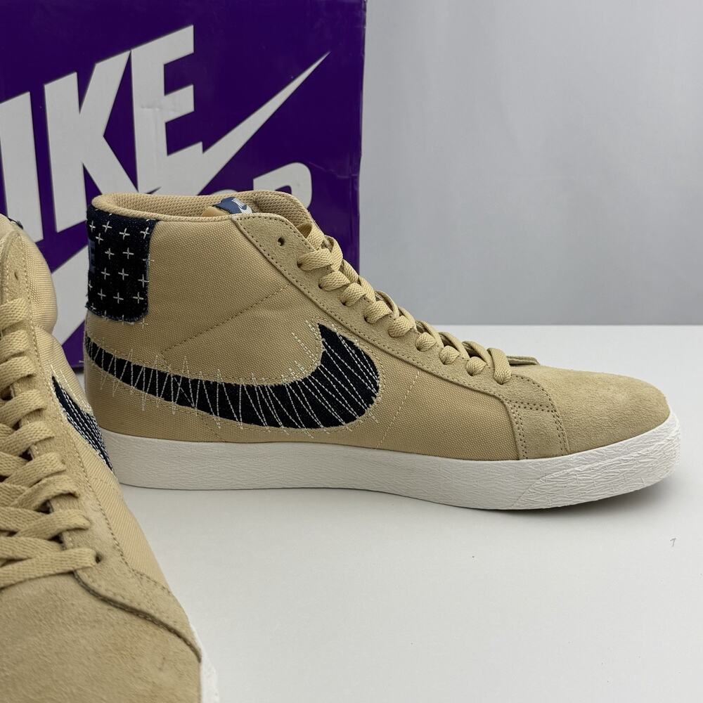 Nike SB Zoom Blazer Mid PRM Sashiko Sesame Mystic Navy CT0715-200 Size 11.5 - Picture 8 of 11